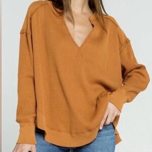 We The Free Thermal Knit Long Sleeve Small Oversized